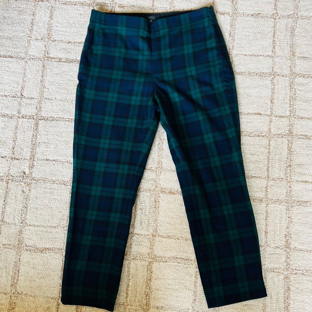 Women’s Jcrew wool blue & green plaid slacks